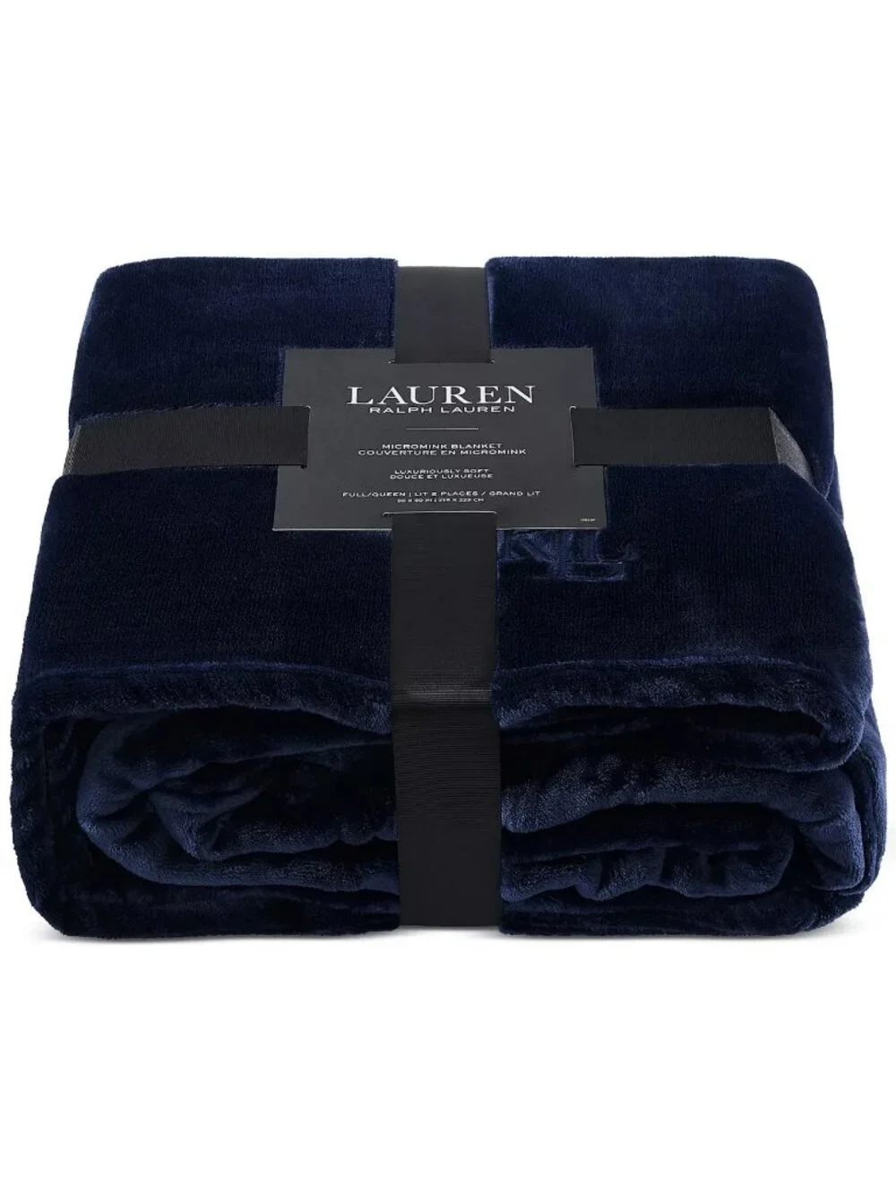 Ralph Lauren Classic Micromink Blanket Full / Queen Blue 90